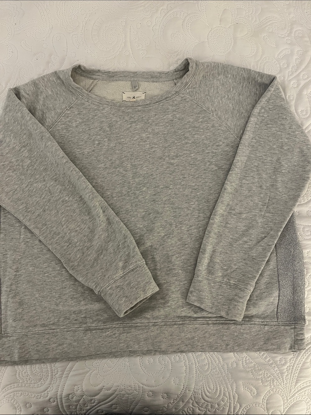 Lou & Grey Light Heather Gray Crewneck Sweater L